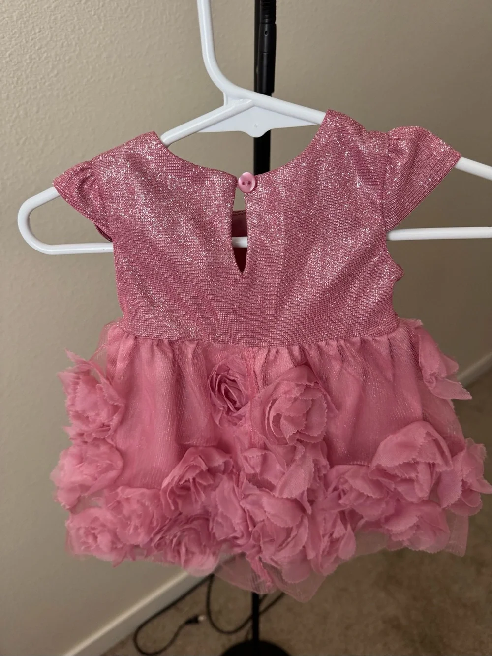 Baby Girl Pink Sparkle Tulle Rose Dress